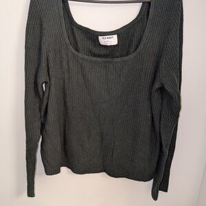 Old Navy Forest Green Ribbed Knit Top
